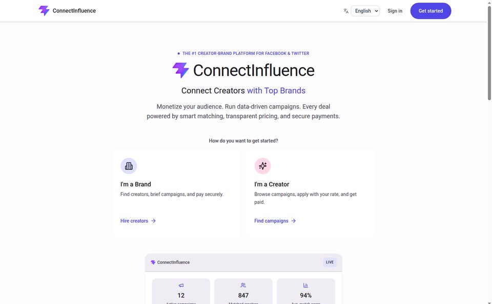 ConnectInfluence project preview